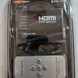 HDMI 5 To 1 Switch 1080P HDMI 1.4 Full HD Remote Included