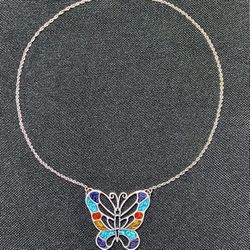 Vintage ZUNI Butterfly Necklace 