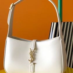 Smooth Calfskin Underarm Handbag Shoulder Bag Women's White