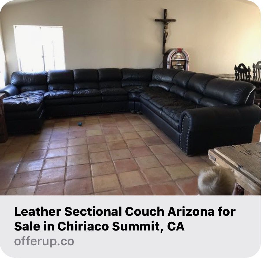 Leather Sectional. Arizona brand . Black Very Nice!