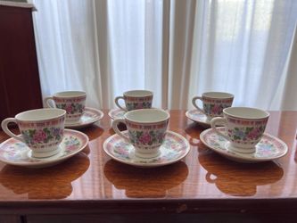 Six piece teacup or espresso cup set