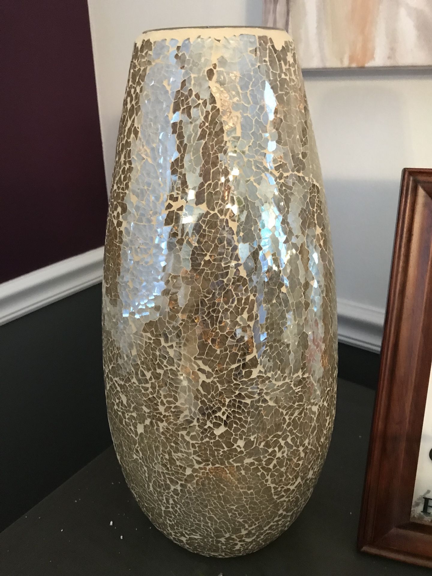 GOLD Luster Mosaic Glass Vase Pier 1