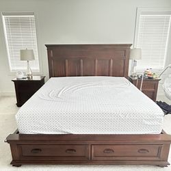 🛏️✨ Luxury King Bedroom Set – Solid Hardwood, Storage & Power Built-In ✨🛏️