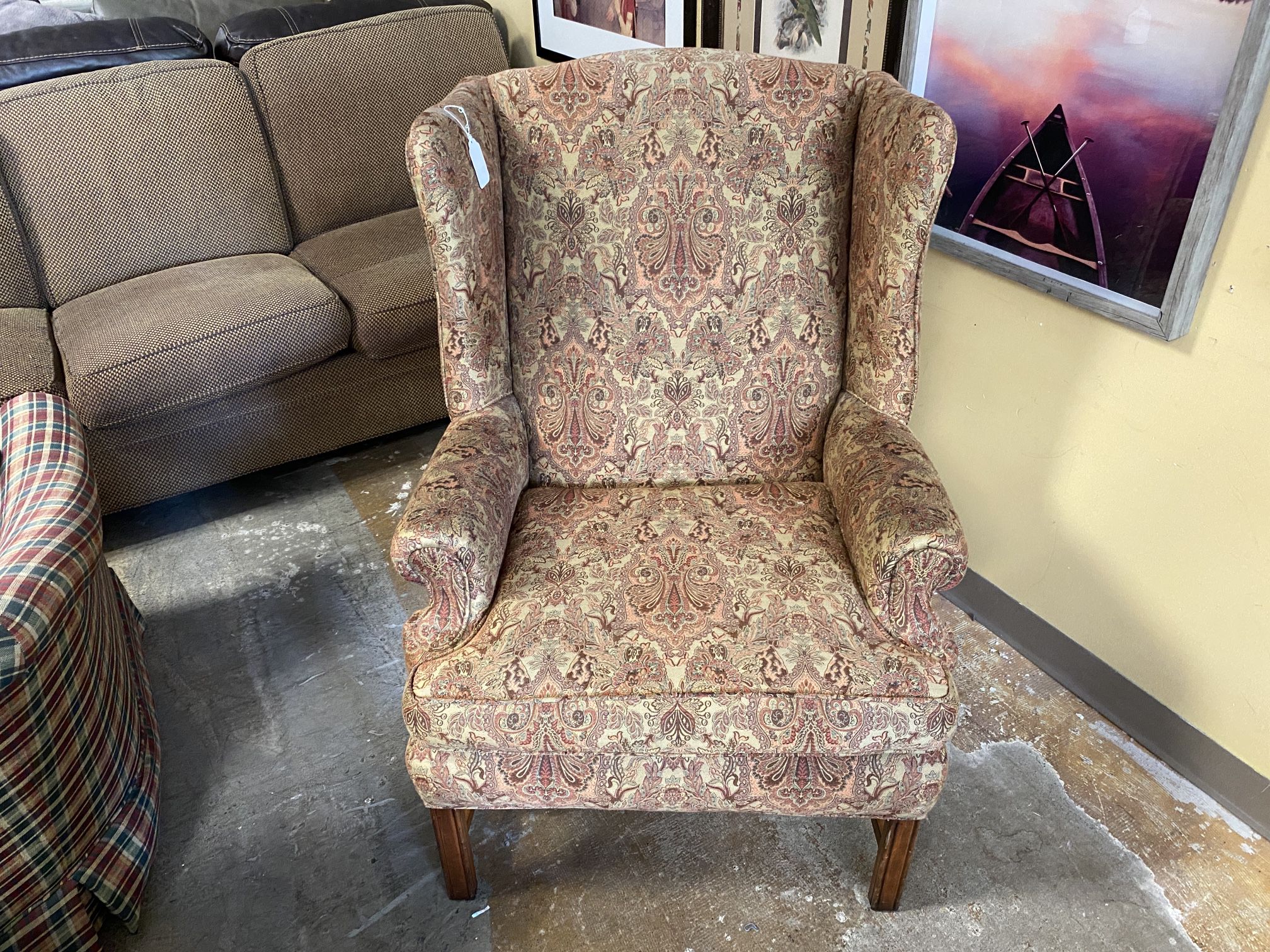 Wingback Brown Accent Chair