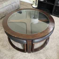 Glass/wood Coffee Table
