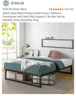 King Metal Platform Bedframe