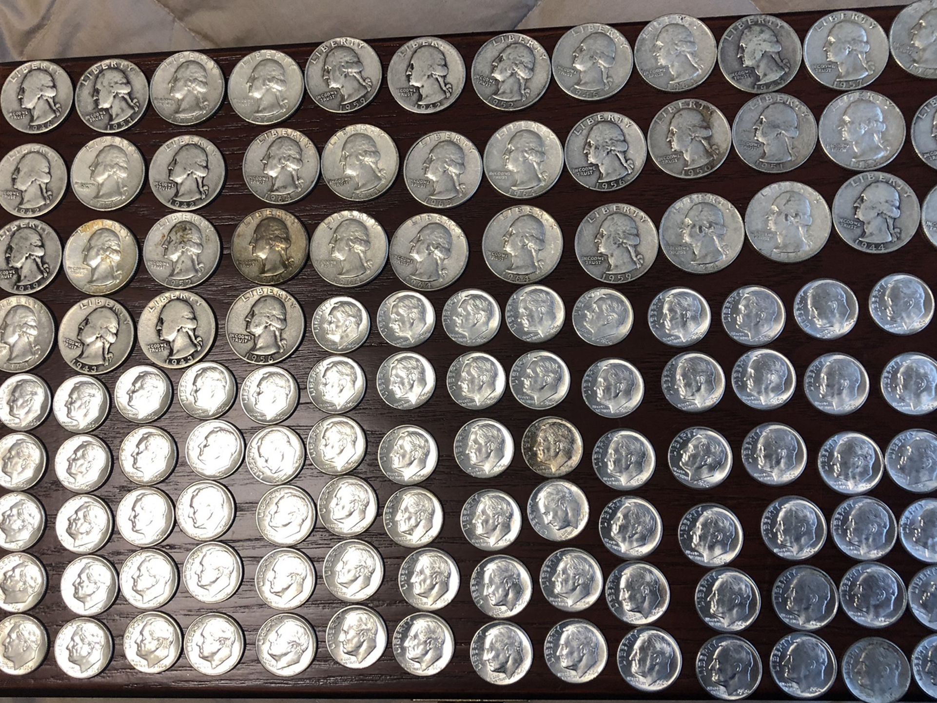 Silver Coins Quarters And Dimes 90 Percent Silver