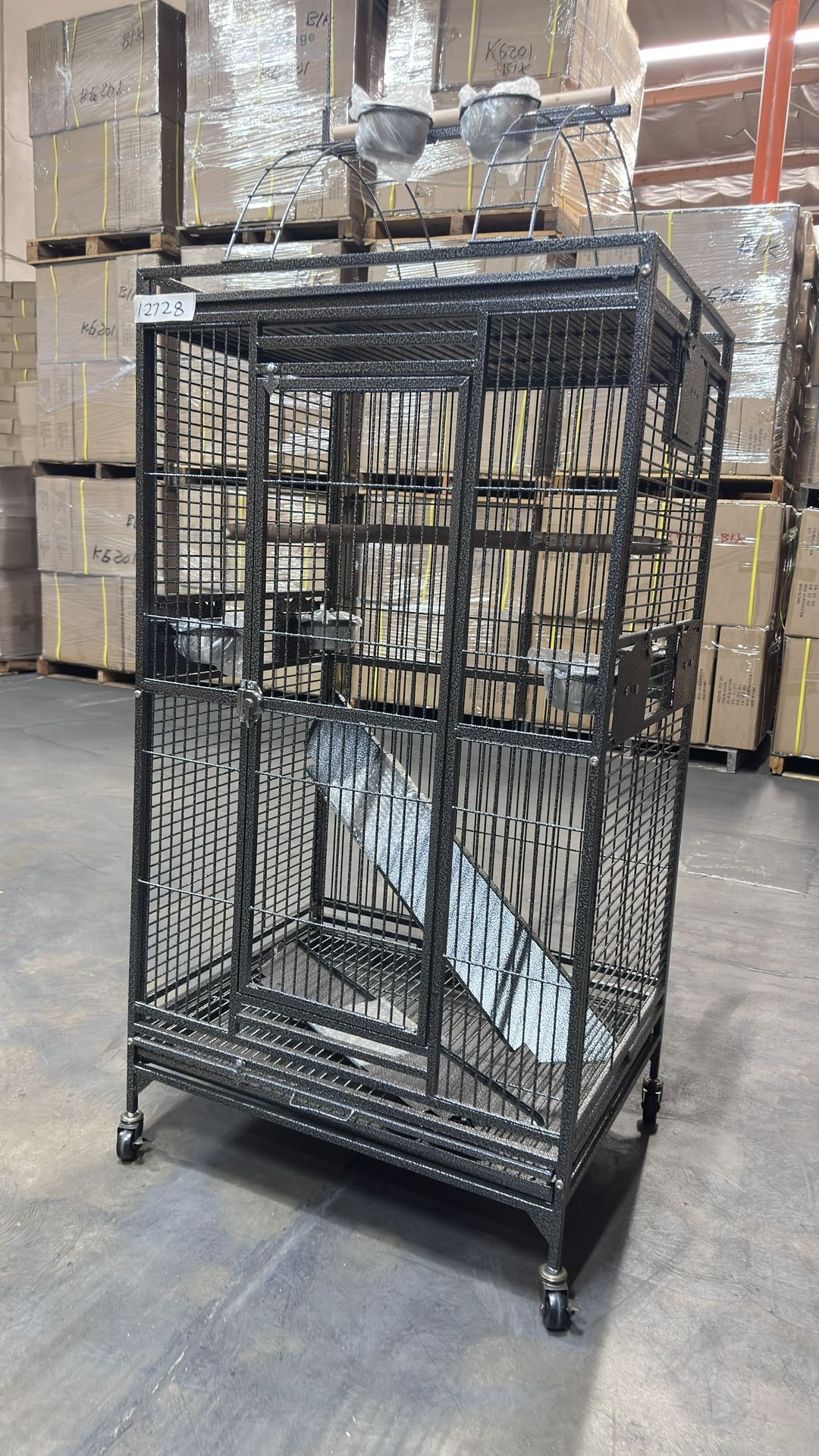 Extra Large 32” X 23” X 63”H Play Perch Stand Top Parrot Bird Home Cage With Rolling Wheel