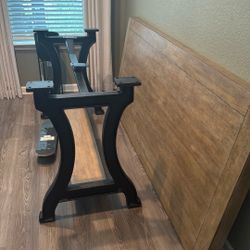 Modern Dinning Room Table Farm House Table Hard Wood & Steel Included 4 Chairs