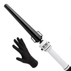 HOT TOOLS Professional Nano Ceramic Extra Long Tapered Curling Iron for Shiny Curls, 3/4 to 1 1/4 Inches