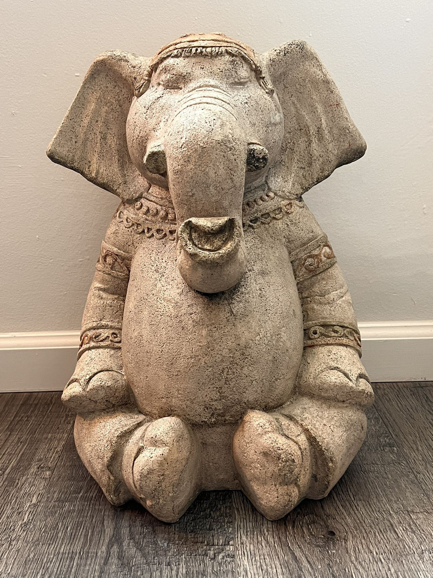 Indoor/Outdoor Lava Stone Yoga Elephant