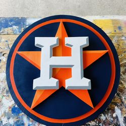 Houston Astros 19”x19” Handcrafted Wooden sign.Made to order/Hecho a pedido