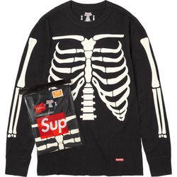 Supreme Black Thermal Crew Skeleton FW25