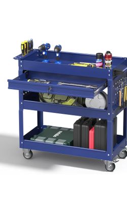 3 Tray Rolling Tool Cart with Drawers
