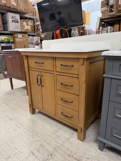 Brown bathroom vanity 36”