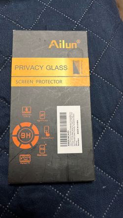 This is an Ailun privacy screen protector package compatible with the iPhone 12 Pro Max 2020