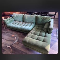 Green Tufted Velvet Sofa
