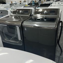 GE Clean Speak Top Load Washer And Dryer Set With Big Capacitive 