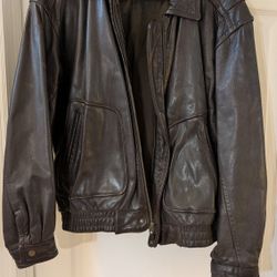 Vintage Banana Republic Leather Jacket Size 44 - Brown Genuine Leather - Classic