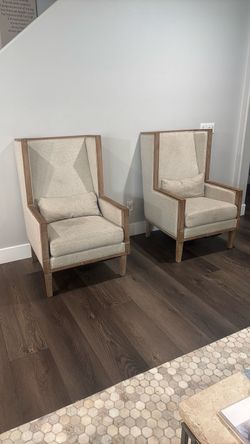 Pair of High-Back Accent Chairs