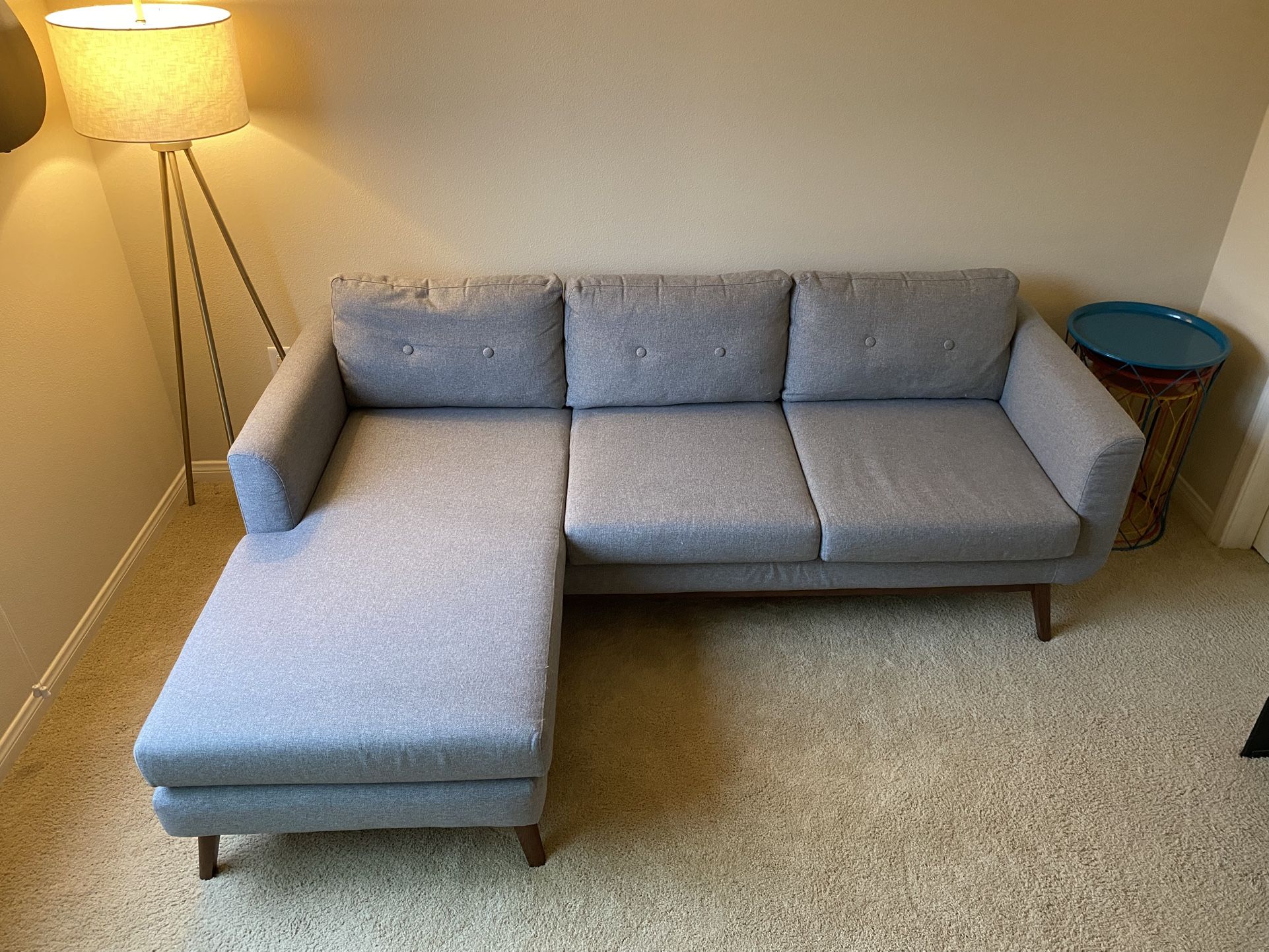 Sofa Reversible Chaise L shaped Sectional Couch 84”