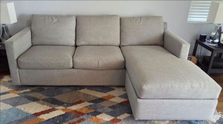 Crate & Barrel Barrett II Sectional Sofa — Galaxy Ash
