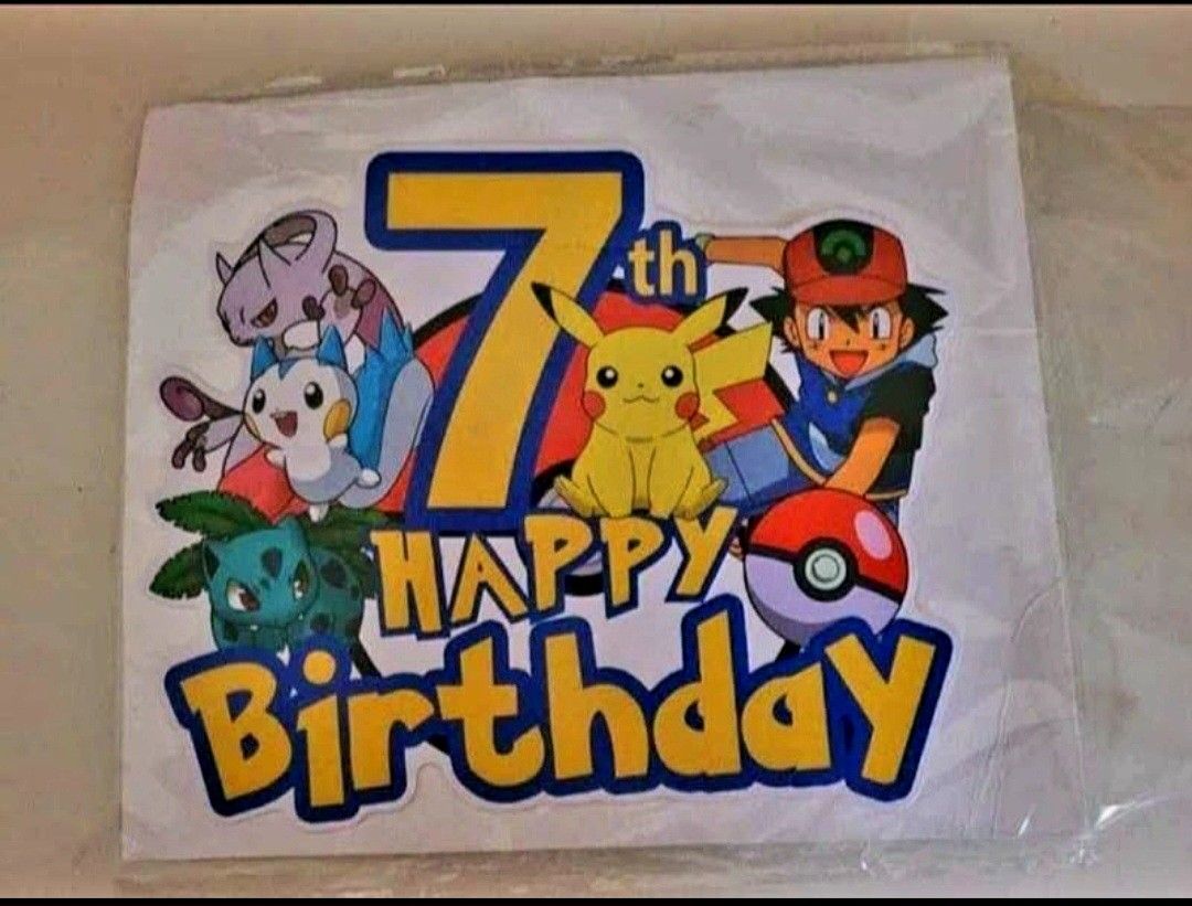 Pokemon 7th Birthday Cake Topper
