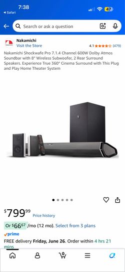 (NEW IN BOX)Nakamichi soundbar$500