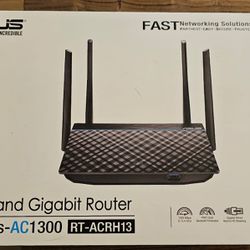 ASUS AC1300 WiFi Router (RT-ACRH13) - Dual Band Gigabit Wireless Router, 4 GB Ports, USB 3.0 Port, Gaming & Streaming, Easy Setup, Parental Control, M