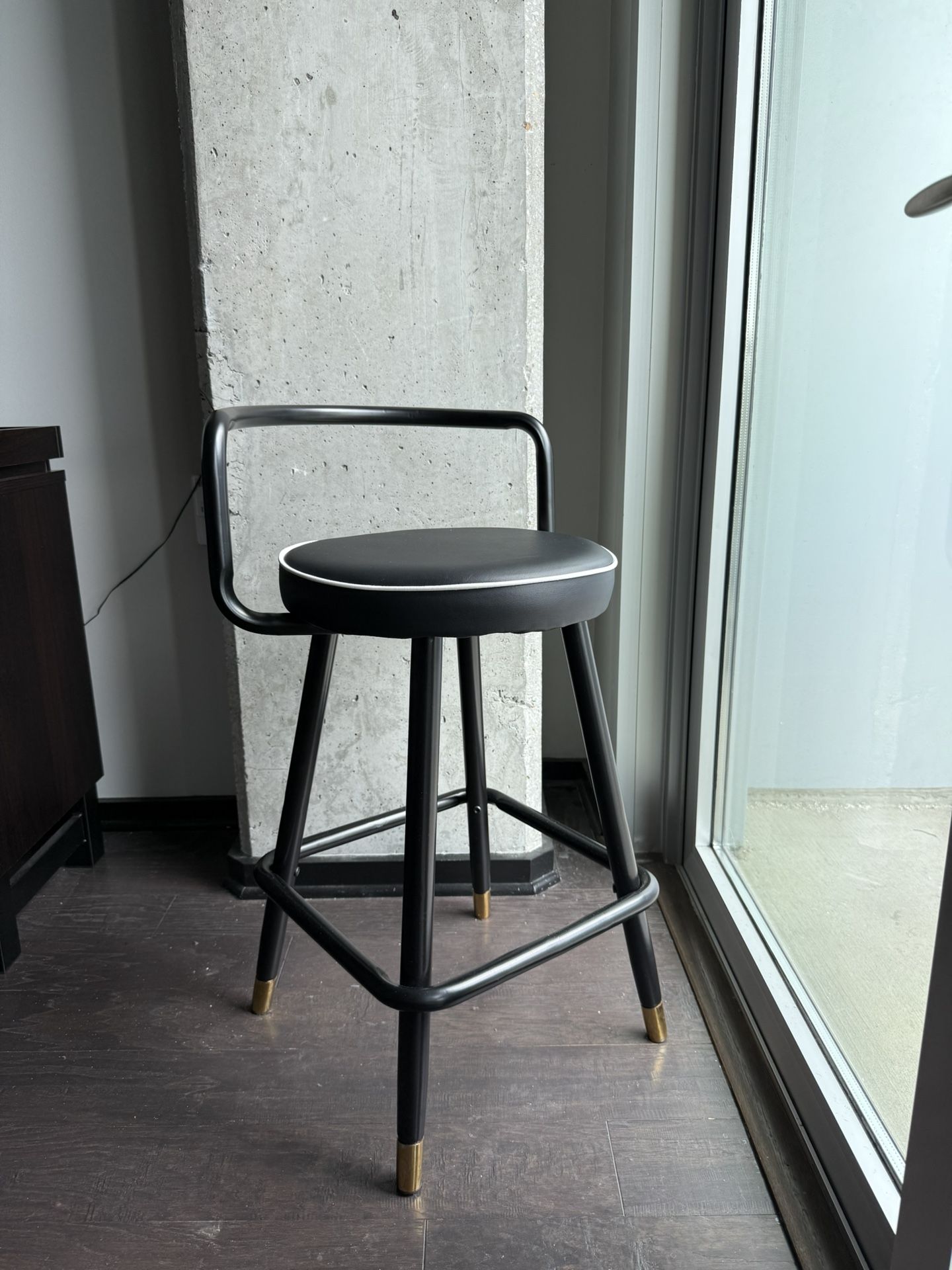 4 Black and Gold Counter Stools