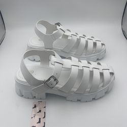 Mysoft Size 8 White Platform sandals