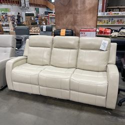 Leather Sofa Recliner/ Power Recling With Usb Port/ Creme / Off White/ Brand New Never Used 