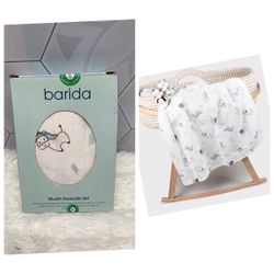 Soft Cotton Muslin Swaddles Neutral Receiving Blankets, Soft Unisex Baby Swaddling Wrap Netural Receiving Set (Happy Animals)