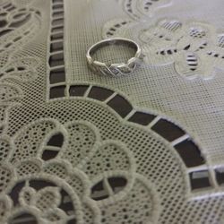 .925 Silver, Pinky, Rope Ring/ Size 4