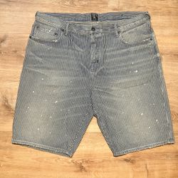 PRPS Barracuda Pin Striped Blue Jean Shorts Denim AUTHENTIC RARE Men Size 40