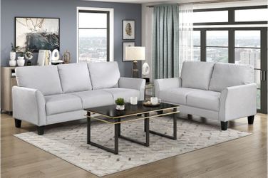 Sofa and Loveseat Grey Fabric, New Especial price 
