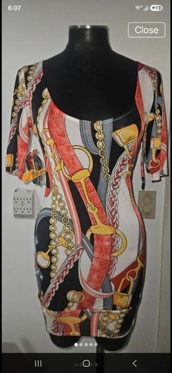 Apple Bottoms Chain Print Bodycon Mini Dress 0008