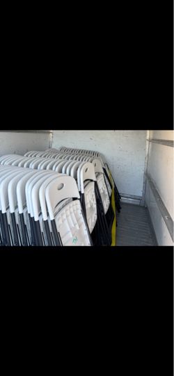 Chairs tables heaters popup canopy