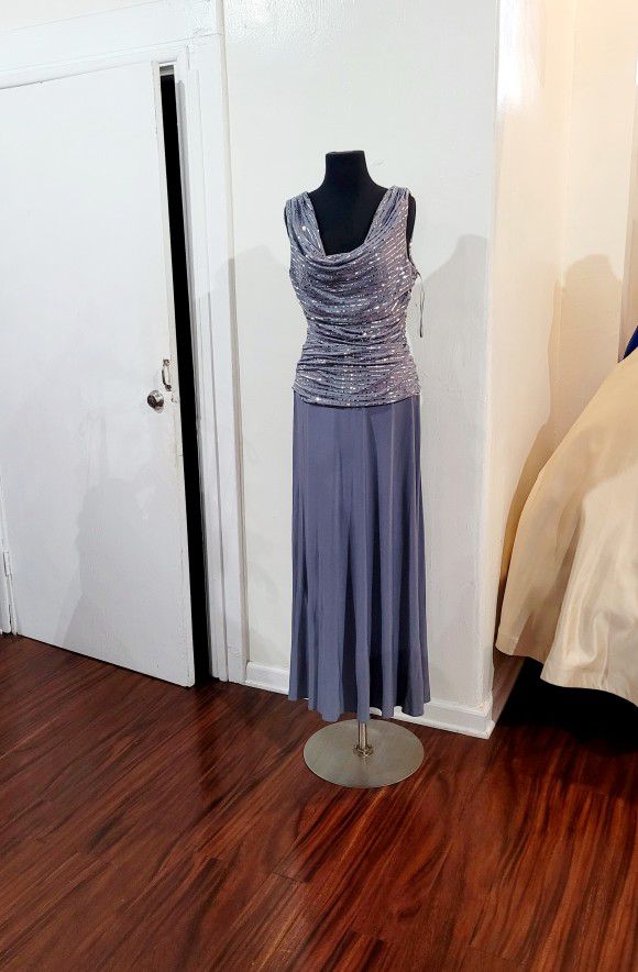 New Silver formal/party/Mother of the bride dress/Stretchy/ Size 12P