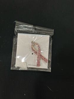 Pink Rhinestone Breast Cancer Pin
