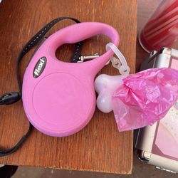 Dog leash with attachable disposable bags