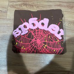 Sp5der og web hoodie brown