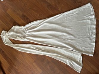 White Satin Long Formal Gown