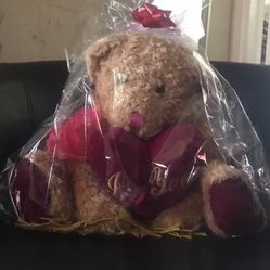 Fuzzy Bear w/ Love Heart 