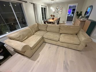 Large Beige Sectional Sofa – 112” x 84”