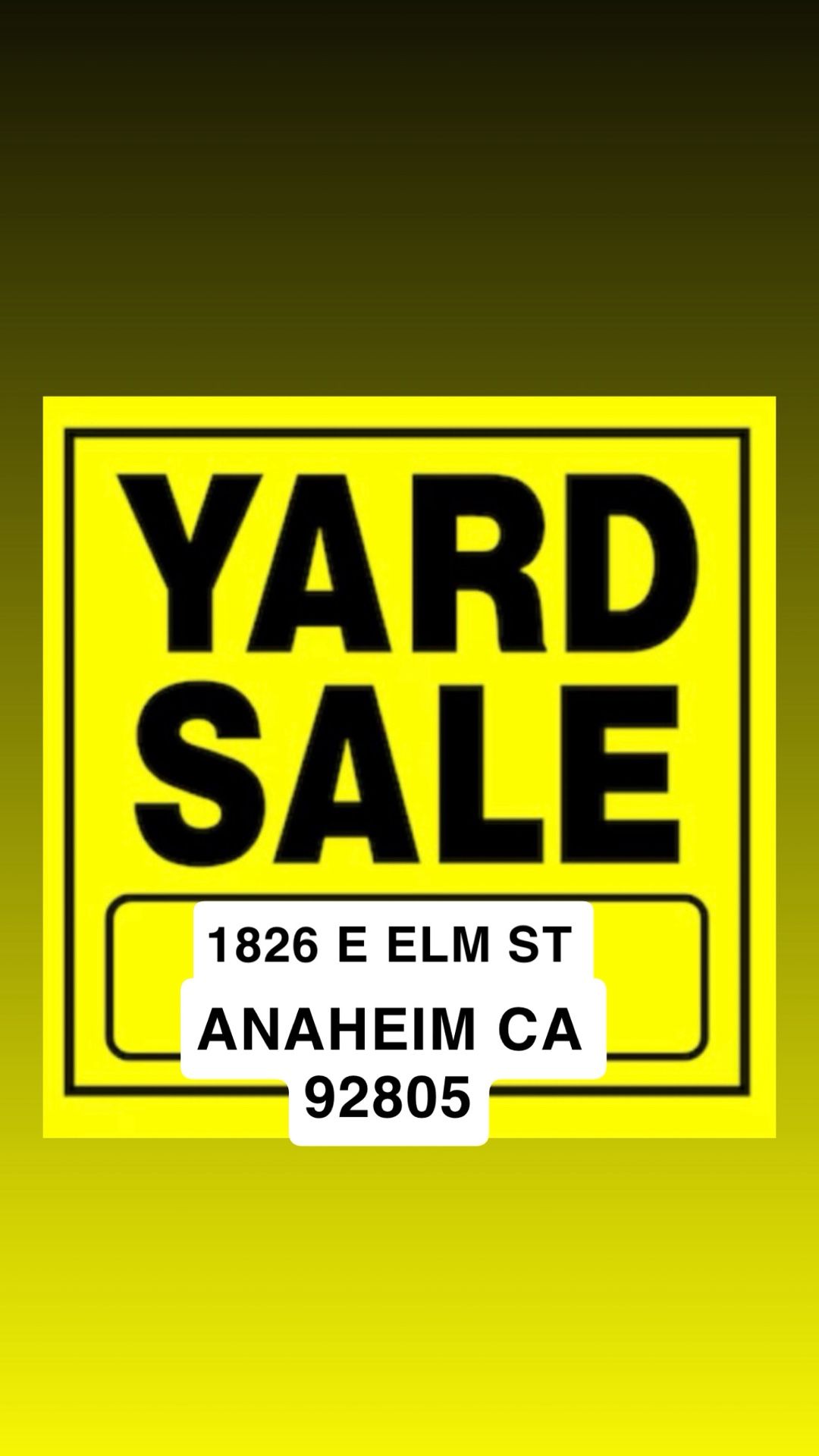 Yard Sale Today 10/11 
