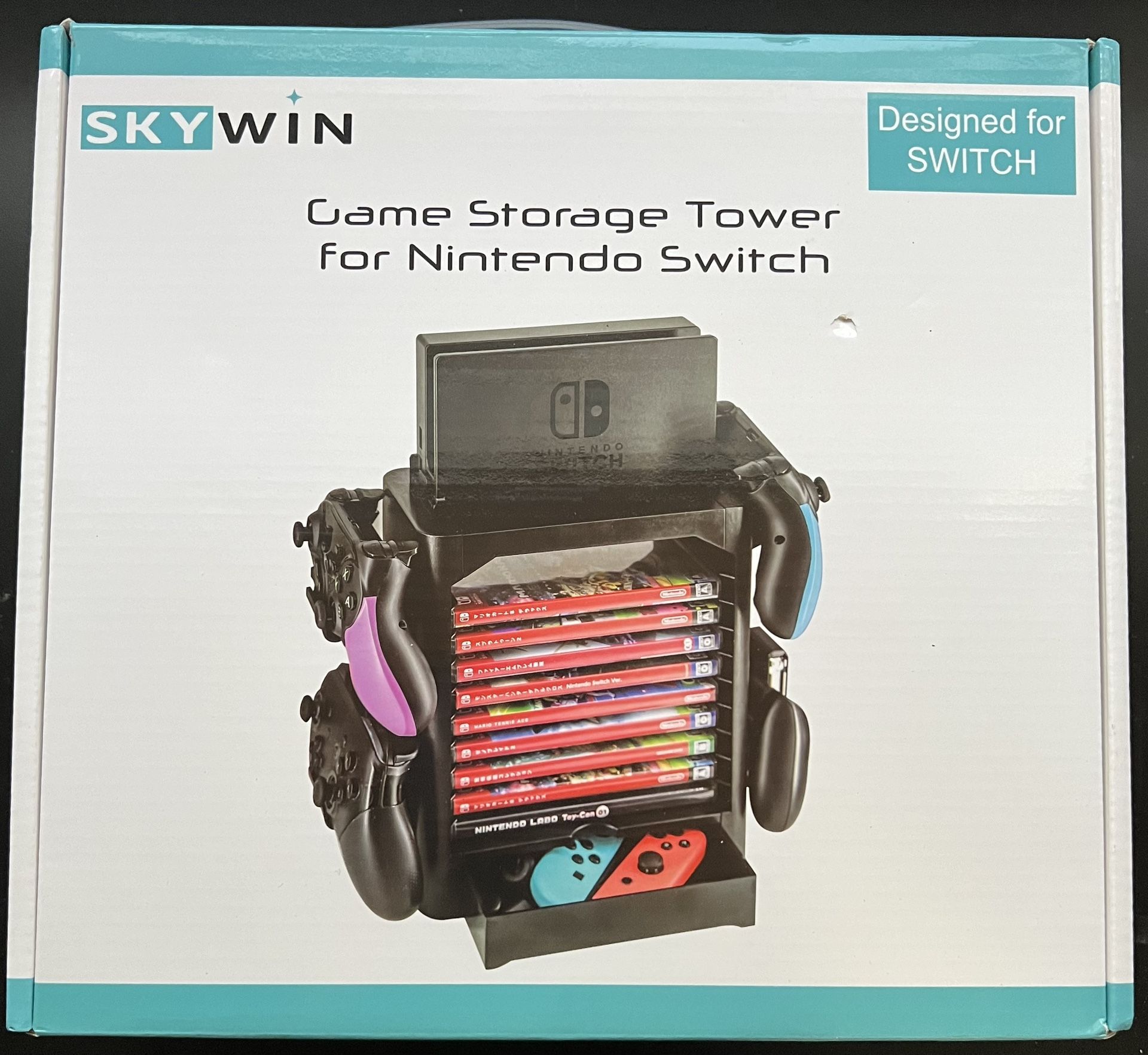 Skywin Game Storage Tower for Nintendo Switch - Game Disk Rack and Controller...