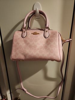 Coach Mini Rowan Satchel Pink Signature