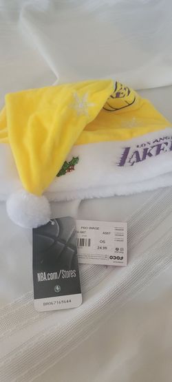 BRAND NEW WITH TAGS LOS ANGELES LAKERS CHRISTMAS SANTA HAT
