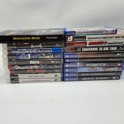 Mixed Lot of 19 game cases (PS1, PS2, VITA, PS3,PS4) long Box, Asuras Wrath Atla